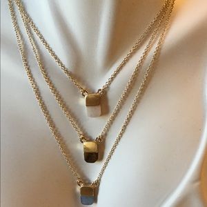 3 Gold & Stone Natural Necklace